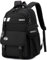 Amythe 2025 Schulrucksack Jungen Teenager, Groß Rucksack Schule Lässiger Oberstufe Schulranzen Wasserabweisend für 15.6 Laptop, Schultasche 27L Schultasche 27L-Schwarz