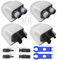 GTIWUNG 2 Piezas Pasacables Placa Solar Cable IP68 Impermeable ABS Doble Entrada, 2 Piezas IP68 Impermeable ABS Solar Doble Cable Entrada para Caravanas, Barcos, Autocaravanas, Blanco
