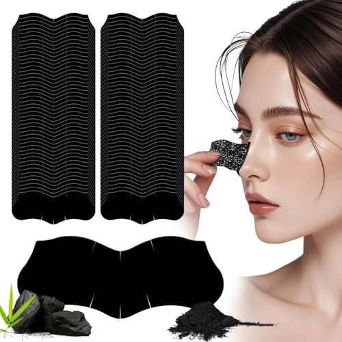Blackhead Remover Strips,80 Pcs Charcoa Pore Strips Deep Cleansing Nose Strip Blackhead Face Blackhead Remover Suitable for All Skin Types Effective for Men and Women