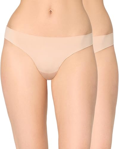 Nur Die String 2er-Pack Invisible – Nahtlose Strings aus ultraleichter Mikrofaser Unsichtbar & Seamless Tanga Damen