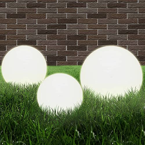 Lumanois LED-Gartenleuchten-Set 3-TLG. Kugelfürmig 20/30/40 cm PMMA,3.1kg,50659