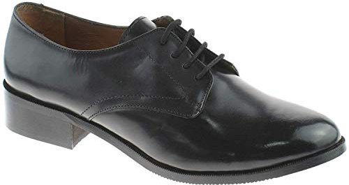 Grafters Womens Leather Uniform Shoes Black