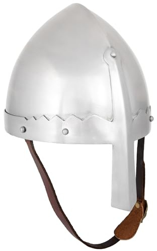 Normannischer with Leather Inlay-Viking Helmet Normannen-Helm Larp Viking Nasal Helmet