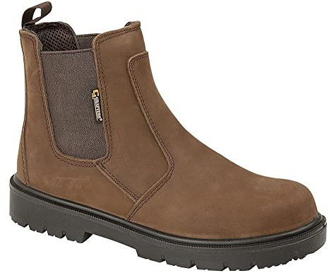 Grafters Mens Brown Leather Lightweight Safety Toe Cap Dealer Work Boots Sizes 8 9 10 11 12 13 14 15 16 (9)
