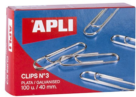 APLI 11715 - Clips galvanizados nº3 40 mm 100 u.