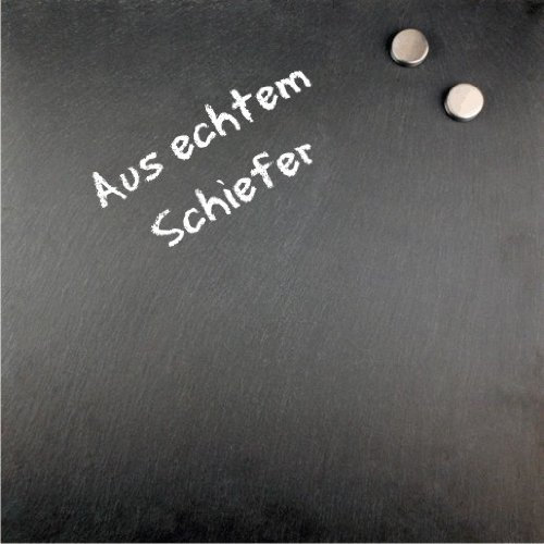 Rheita 9567-8 Magnettafel aus echtem Schiefe 40 x 40 cm, schwarz, inkl. 2 Magnete und Befestigungsmaterial,schwarz