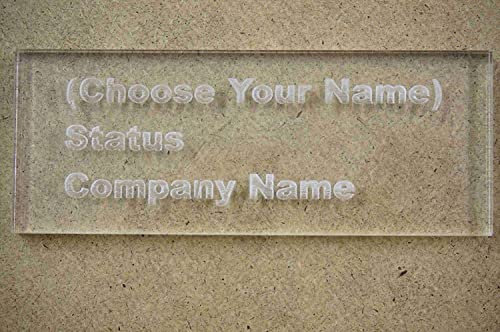 Acrylic Name Plate Desk Bar Free Personalized (12cm x 4cm) (A vast Selection Fonts)