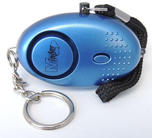 Minder® 140db Police Approved Mini Minder Loud Personal Staff Panic Rape Attack Safety Security Alarm Keyring with Torch - Secured by Design Approved (Police Preferred Specification) (Blue)
