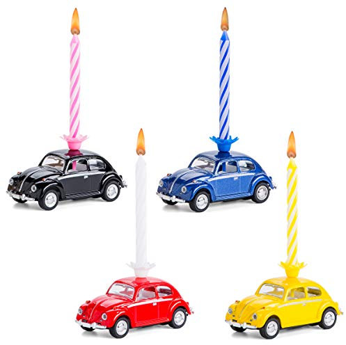 corpus delicti :: Kerze auf Rädern – kompatibel mit VW Käfer 4er Set gemischt (blau, gelb, rot, schwarz) (20.5K4er)