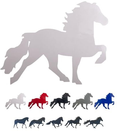 NETPROSHOP 1 Stück Isländer - Aufkleber Verschiedene Autoaufkleber Pferdeaufkleber Tölter, Groesse:M, Farbe:Weiss