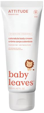ATTITUDE Body Cream for Baby, EWG Verified, Made with Naturally Derived Ingredients, Vegan, Pear Nectar, 200 mL