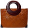 Rotfuchs Damentasche Handtasche Strohtasche Einkaufstasche Strandtasche mehrere Farbe Handgefertigt aus Schilf (Orange)