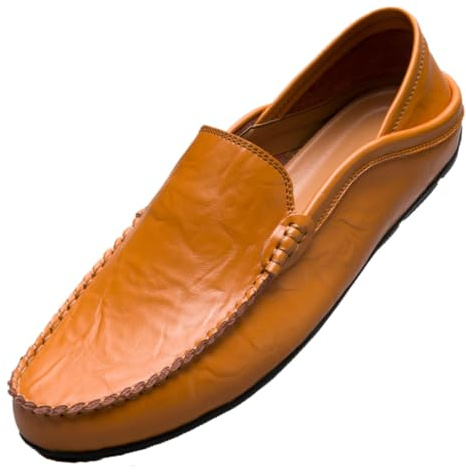 Unitysow Mocasines Hombres Zapatos de Vestir Casuales Holgazanes Slip On Verano Plano Cuero Zapatos de Conducción Zapatillas