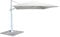 FP-TECH Sombrilla de jardín descentrado 3 x 3 orientable 360 ° palo aluminio (estructura blanca y tela blanca)