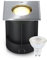 lambado® LED Bodeneinbaustrahler für Aussen IP67 - Wasserdicht & Befahrbar inkl. 5W 230V GU10 Strahler neutralweiss - Eckiger Bodenstrahler/Bodenleuchte aus Edelstahl für Terrasse & Garten