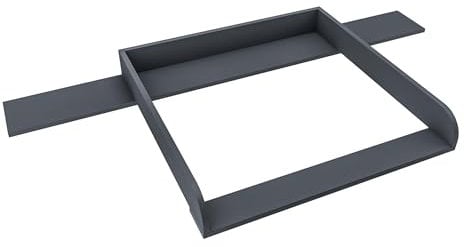 regalik Wickelaufsatz mit Platte für Hemnes von IKEA, Wickeltischaufsatz für 50x160 cm Kommoden, Abnehmbar Wickelkommode aufsatz, Abgerundeten Frontplatten, Graphit