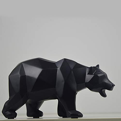 Casecover Modern Resin Black Bear Statuen Skulptur Dekoration Geometrische Crafts Geschenk Tv Cabinet Office Statue Für Dekoration Garten-Statue