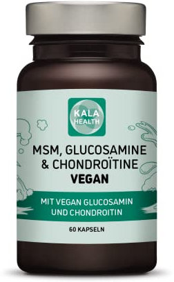 Kala Health VEGAN Glucosamin & Chondroitin + Opti MSM hochdosiert Einzigartige 100% vegane Formel mit fünf hochwertigen Markeninhaltsstoffen - einzigartige Kombination von Inhaltsstoffen für Gelenke