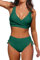 Beachsissi Damen Hoch taillierte Badeanzüge Criss Cross Drawstring Side Bikini Sets Lace Up 2 Stück Badeanzüge, Grün, M