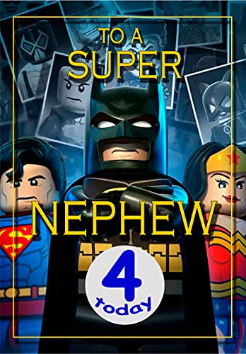 Nephew Age 4 Birthday Card – Batman Lego - Full Colour Inside - Posted Same Day!