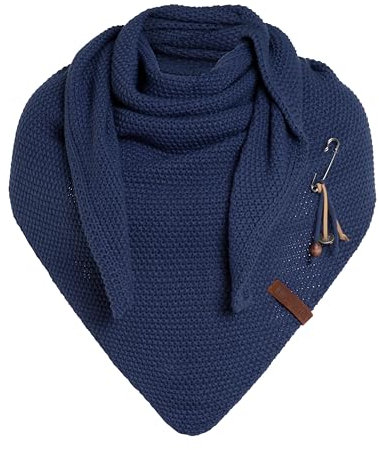 KNIT FACTORY - Dreiecksschal Coco - Damen Strickschal mit Wolle - Umschlagtuch für den Herbst und Winter - Winterschal - Dreieckstuch - Hochwertige Qualität - XXL Schal - 190 x 85 cm - Capri