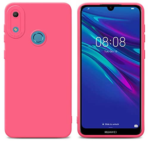 Cadorabo Hülle kompatibel mit Huawei Y6 2019 Schutzhülle TPU Silikon Case Liquid Design mit Kameraschutz Slim Kratzfest Weiche Gummi mit Rundumschutz Case Hülle für Huawei Y6 2019 in Rot