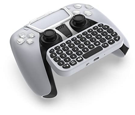 GOWENIC TP5-0556 Controller Keyboard, Wireless Keyboard for PS5, External Controller Keyboard Chattable Voice Keyboard with Clip Holder