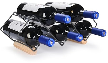 G-Rack Wine Racks Free Standing - Wine Bottle Holder for Kitchen Countertop, Cupboard, Storage Cabinet - Bottle Storage Organizer - Wine Organiser Display Stand - Wine racks Grey-39.5x15.5x15.5 cm