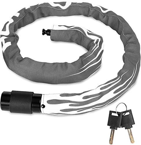 Fahrradschloss Hohe Sicherheit mit Schlüssel, 100cm Länge E Bike Schloss Bike lock Motorrad Kettenschloss 360° drehbarer Schlosskopf, Schloss für e scooter/e roller/ebike/kinder fahrrad