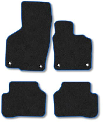 Fits VW Passat (2011-2014) Car mats Compatible Accessories Carpet Blue Trim