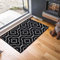 GULLAMBO Washable Door Mat Indoor - Non Slip For Wooden Floor Front Inside Mat, Super Absorbent Dirt Trapper Kitchen Hallway Runner Rugs (Club Black, 50x80cm) (HV-4mm)