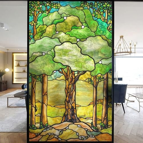 Finestre Film Privacy Vetro Colorato Adesivi per Finestre Statico Aggancio Decorativo Smerigliato Pellicola per Finestre UV Bloccaggio Tenui Colori Coperture Finestre (T,50x120cm WxH)