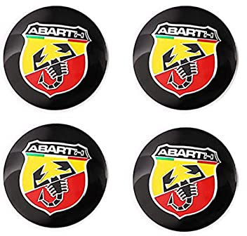 4 coprimozzi per ruota con emblema adesivo per Fiat Abarth Scorpion