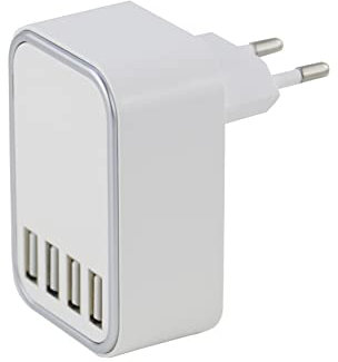 easy BY FHL! | Ladeadapter USB | Geeignet für Apple-Produkte Wie MacBook, iPhone, Samsung-Produkte UVM | Adapter | 4X USB-Port | Eurostecker | Ohne USB-Kabel