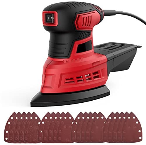 Levigatrice A Delta, 200 W, 12500 Giri/Min, 1,6 A, Levigatrice Multiuso, Levigatrice Con Raccolta Di Polvere, 20 Pezzi Di Carta Vetrata, Levigatrice Per Dettagli Elettrica Per Levigatura, Lucidatura