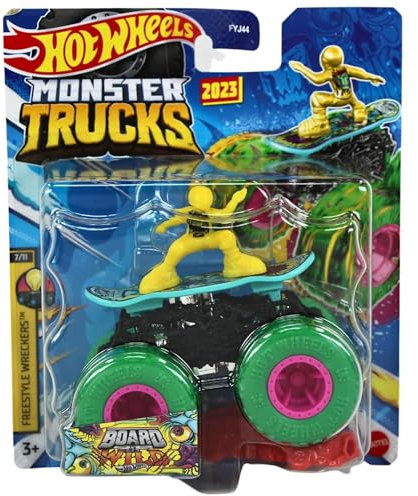 Hot Wheels Monster Trucks 2023 1:64 Scale Freestyle Wreckers 7/11 Board to be Wild