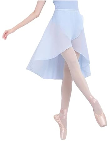HEARTTOUCH Damen Chiffon Ballettrock Ballettkleidung Midi Tanzrock Sheer Wickelrock Ballett Röcke Tanzröcke Dancewear