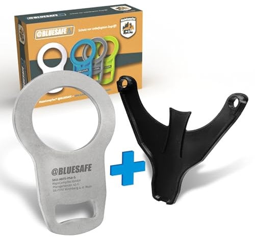 MaJoCompTec® ADBLUESAFE Tankdeckel Sicherung I Tanksicherung für AdBlue Tankverschluss Deckel I Zubehör Kastenwagen Camping Wohnmobil (Edelstahl Version, Bundle mit Kondenswasserablauf)