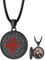 FaithHeart Black Photo Lokets for Men, Vintage Style Knights Templar Cross Pendant Black Wax Rope Leather Necklaces, Birthday Gifts