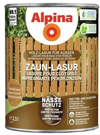 Alpina Zaun-Lasur Dunkelbraun 2,5 Liter seidenmatt