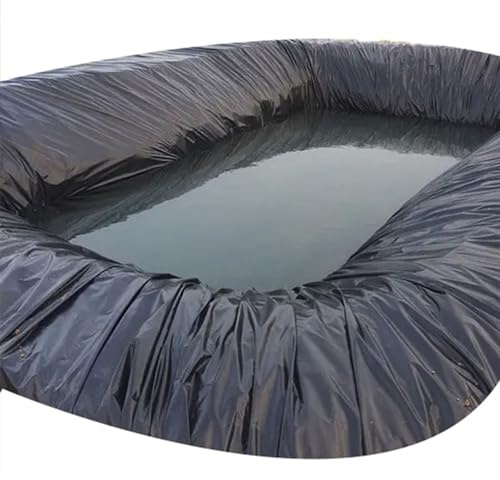 DISPRA Flexible Teichfolie 2x2m 2x4.0m 6x6m 5x10m 8x8m Schwarz Teichfolien Zuschnitt aus HDPE für Fischteiche, Brunnen, Wasserfälle und Wassergärten, Stärken 1.5 MM(Size:7 x 8 m/23 ft x 26 ft)