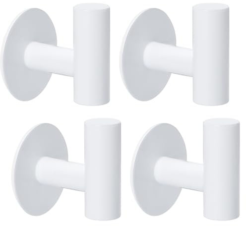 Segus Selbstklebende Haken, 4 Stück Klebehaken Weiß, Klebehaken Edelstahl Selbstklebend, Handtuchhaken Wasserdicht, Wandhaken für Kleidung, Badeschwamm, Handtücher