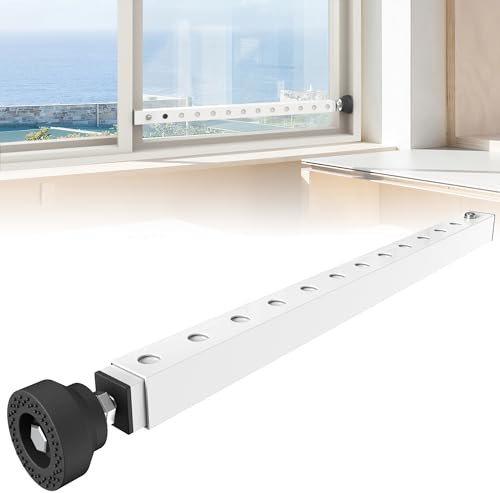 Gadgetzan Barre de sécurité pour fenêtre - 43,2 à 83,8 cm - Réglable - Avec embouts en caoutchouc - Barre de verrouillage de fenêtre coulissante pour porte en verre de terrasse - Appartement de maison