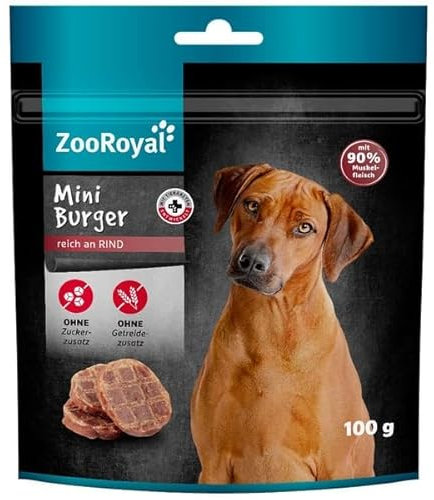 ZooRoyal Mini Burger reich an Rind 4x100g hundensnack trockenfutter futtermittel multipack