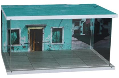 Milageto 1/32 Parkplatz-Vitrine-Modell, Sammlerstücke mit Autogaragen-Simulation, Mini-Auto-Aufbewahrungsbox, Diorama-Autovitrine für den Schrank, Grün