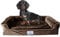 Giesty Orthopädisches Hundebett für Mittelgroße Hunde, Hundecouch mit hohem Rand, Haustierbett, Hundesofa waschbar, Velours und Kunstpelz (Beige, M(75 * 57 * 20cm))