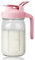 VA1KENE Pichet à lait maternel de 950 ml, 1 bocal en verre Qurat avec couvercle à rabat et bec verseur, 100 % hermétique et étanche pour thé glacé, jus, café froid, lait maternel, rose