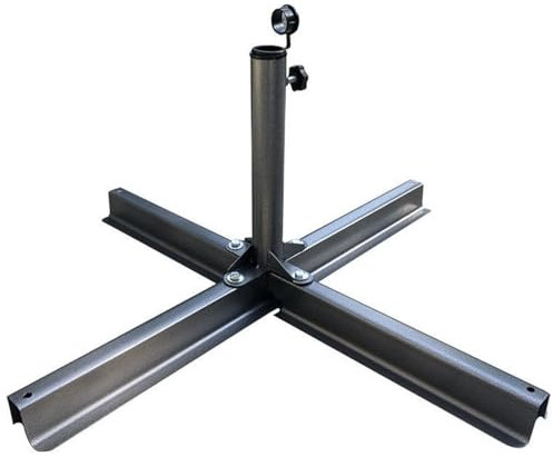 Support de base en métal robuste pour parasol de terrasse – Noir – Pied de parasol de plage – Pied de sapin de Noël