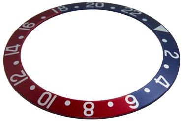 LACAK Stahl Uhr Lünette Einsatz Kompatibel mit Rolex GMT-Master II Uhr, Blau & Rot, Modern