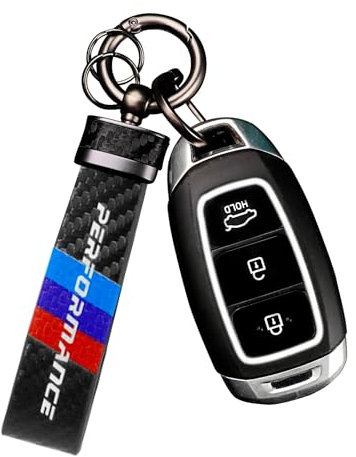 GINBI Schlüsselanhänger aus Karbonfaser-Leder, kompatibel mit BMW 1, 2, 3, 4, 5, 6, 7, 8, Serie X1, X2, X3, X4, X5, X6, X7, M1, M2, M3, M4, M5, M6, M7, M8, X3M, X4M, X5M, X6M Performance, doppelseitig